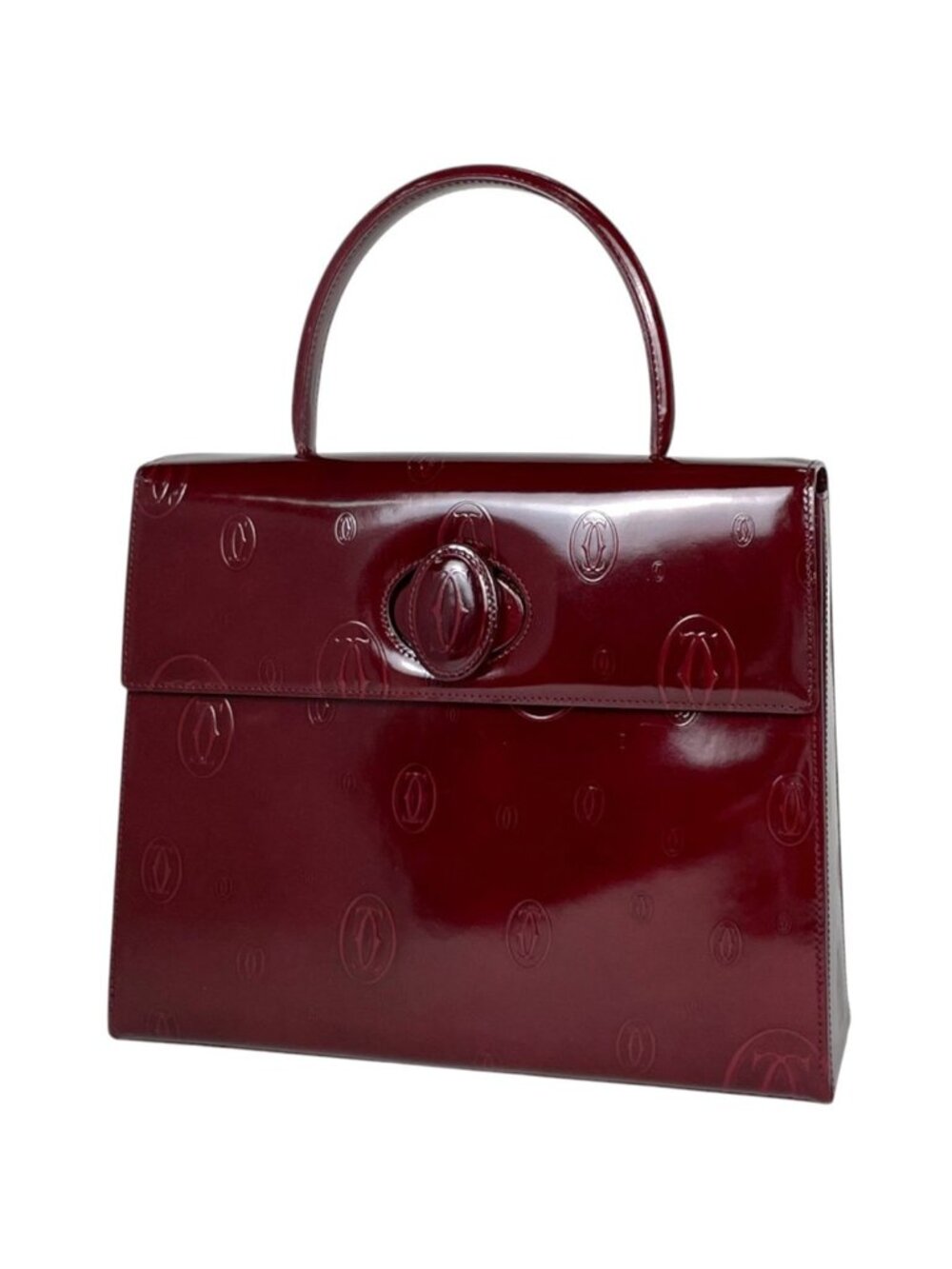 Cartier Handbag Happy Birthday Patent Leather Red